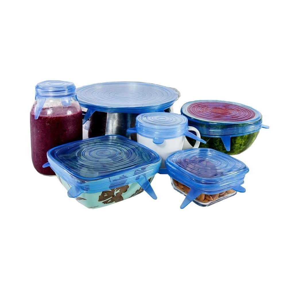 Kitchen + Home Silicone Stretch Lids 2 sets of 6 Silicone Food Saver Covers